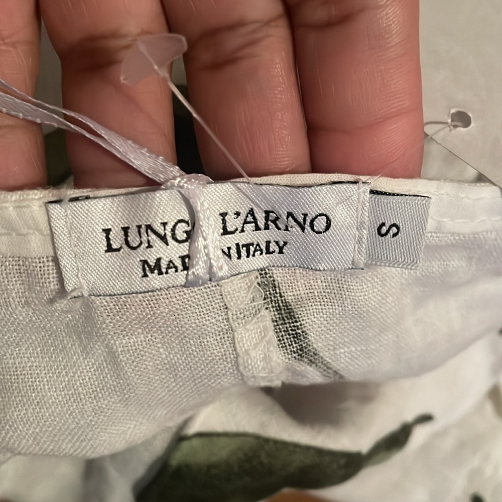 Lungo L’arno 100% Linen Italian flower print linen dress - Picture 11 of 11